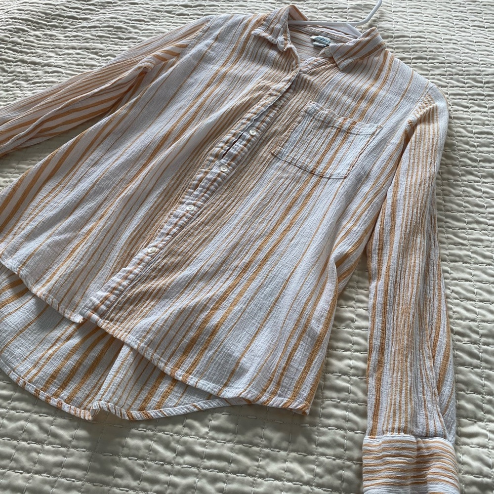 Sundance Orange and White Striped Shirt
